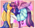 Size: 1000x791 | Tagged: safe, artist:cabbage-arts, flash sentry, twilight sparkle, alicorn, anthro, unguligrade anthro, g4, clothes, dress, duo, eyes closed, flying, kissing, male, ship:flashlight, shipping, straight, twilight sparkle (alicorn), uniform, unshorn fetlocks