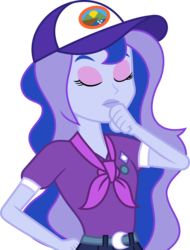 Size: 7000x9205 | Tagged: safe, artist:luckreza8, princess luna, vice principal luna, equestria girls, g4, legend of everfree, absurd resolution, cap, clothes, eyes closed, eyeshadow, female, hat, lipstick, makeup, shorts, simple background, solo, transparent background, vector