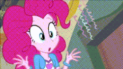 Size: 368x208 | Tagged: safe, artist:turles17, edit, edited screencap, screencap, pinkie pie, equestria girls, g4, my little pony equestria girls, :o, animated, crossover, crossover shipping, dragon ball, dragon ball super, dragon ball z, gif, kakarotpie, open mouth, reaction, shipping, son goku