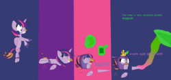 Size: 4000x1882 | Tagged: safe, artist:pandora010, twilight sparkle, alicorn, bird, pony, g4, angry birds, birdified, comic, crossover, dialogue, graveyard link, graveyard of comments, inanimate tf, princess gale, species swap, starling, transformation, transformation sequence, twilight sparkle (alicorn), violet-backed starling