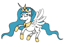 Size: 520x384 | Tagged: safe, artist:snecy, princess celestia, alicorn, pony, g4, animated, female, flapping, gif, simple background, solo, white background