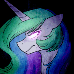 Size: 750x750 | Tagged: safe, artist:cosmalumi, princess celestia, tumblr:ask queen moon, g4, alternate timeline, animated, crying, cut, gif, solo, the nightmare reigns