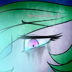 Size: 750x750 | Tagged: safe, artist:cosmalumi, princess celestia, tumblr:ask queen moon, g4, alternate timeline, crying, solo, the nightmare reigns