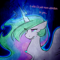 Size: 750x750 | Tagged: safe, artist:cosmalumi, princess celestia, alicorn, pony, tumblr:ask queen moon, g4, alternate timeline, crying, imminent death, solo, the nightmare reigns