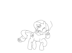 Size: 550x400 | Tagged: safe, artist:pintophile, rarity, pony, unicorn, g4, 30 minute art challenge, animated, black and white, cute, eyes closed, female, gif, grayscale, mare, monochrome, raribetes, simple background, smiling, solo, string