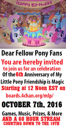 Size: 529x1017 | Tagged: safe, screencap, pony, g4, /mlp/, /mlp/arty, 4chan, anniversary, horse news, invitation, mlp anniversary