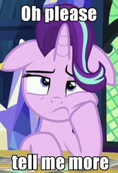 Size: 502x734 | Tagged: safe, edit, edited screencap, screencap, starlight glimmer, every little thing she does, g4, bored, cropped, female, floppy ears, frown, image macro, meme, reaction image, sarcasm, solo