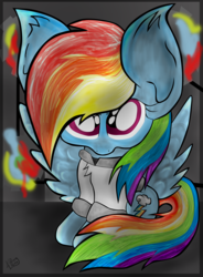 Size: 2534x3434 | Tagged: safe, artist:kelsey139, rainbow dash, fanfic:rainbow factory, g4, cute, dashabetes, female, grimcute, high res, solo