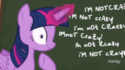 Size: 752x422 | Tagged: safe, edit, edited screencap, screencap, twilight sparkle, alicorn, pony, g4, ppov, chalkboard, denial, female, insanity, meme, solo, twilight snapple, twilight sparkle (alicorn), twilight's blackboard, wide eyes, writing