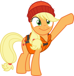 Size: 5196x5373 | Tagged: safe, artist:kevinerino, applejack, earth pony, pony, g4, my little pony: friendship is magic, ppov, .svg available, absurd resolution, female, lifejacket, mare, simple background, solo, transparent background, vector