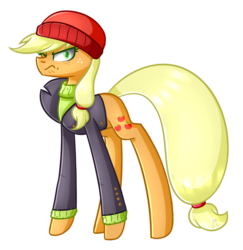 Size: 1024x1053 | Tagged: safe, artist:despotshy, applejack, g4, ppov, captain jackbeard, clothes, female, simple background, solo, transparent background