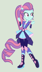 Size: 2104x3576 | Tagged: safe, artist:themexicanpunisher, artist:yulianapie26, rarity, sunny flare, equestria girls, g4, my little pony equestria girls: legend of everfree, alternate universe, boots, clothes, clothes swap, comments locked down, crystal guardian, female, fist, graveyard of comments, high heel boots, high res, leather, leather boots, legs, pants, ponied up, shoes, simple background, smiling, solo