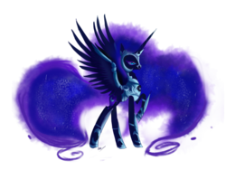 Size: 1600x1200 | Tagged: safe, artist:nuttypanutdy, nightmare moon, g4, armor, female, raised hoof, simple background, solo, spread wings, transparent background