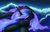 Size: 7000x4500 | Tagged: safe, artist:ruanshi, nightmare moon, alicorn, pony, g4, absurd resolution, cloud, cute, eyes closed, female, moonabetes, night, prone, sleeping, solo, stars