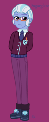 Size: 452x1122 | Tagged: safe, artist:emeraldponyartist, sugarcoat, equestria girls, g4, clothes, crystal prep academy uniform, equestria guys, male, rule 63, school uniform, solo, sugarglaze