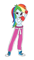 Size: 720x1280 | Tagged: safe, artist:toyminator900, rainbow dash, equestria girls, g4, boxing gloves, clothes, converse, female, shoes, sneakers, solo