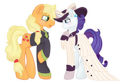 Size: 3994x2646 | Tagged: safe, artist:bewarethemusicman, applejack, rarity, g4, ppov, captain jackbeard, clothes, costume, female, high res, lesbian, raristocrat, rose dewitt bukater, ship:rarijack, shipping, titanic