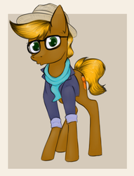 Size: 1324x1735 | Tagged: safe, artist:marsminer, oc, oc only, oc:mox, clothes, costume, hipster, solo