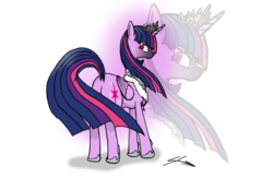 Size: 1345x878 | Tagged: safe, artist:stephancrowns, twilight sparkle, alicorn, pony, comic:recall the time of no return, g4, butt, dock, female, plot, simple background, solo, transparent background, twilight sparkle (alicorn), tyrant sparkle