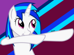 Size: 1000x750 | Tagged: safe, artist:carson marain, dj pon-3, vinyl scratch, g4, dab, female, solo