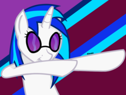 Size: 1000x750 | Tagged: safe, artist:carson marain, dj pon-3, vinyl scratch, g4, dab, female, solo