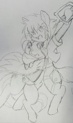 Size: 2660x4451 | Tagged: safe, artist:steelsoul, fluttershy, fanfic:kingdom hearts of harmony, g4, clothes, crossover, crossover shipping, disney, female, keyblade, kingdom hearts, kingdom hearts of harmony, male, monochrome, ponified, shipping, sketch, sora, sorashy, straight, traditional art, white mage