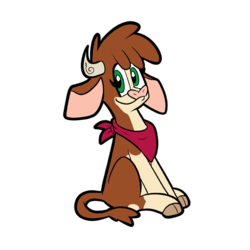 Size: 576x576 | Tagged: safe, artist:pembroke, arizona (tfh), cow, them's fightin' herds, bandana, cloven hooves, community related, female, simple background, solo, transparent background