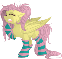 Size: 800x760 | Tagged: safe, artist:mrgdog, fluttershy, g4, clothes, eyes closed, female, floppy ears, simple background, socks, solo, striped socks, transparent background, yawn