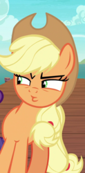 Size: 531x1080 | Tagged: safe, screencap, applejack, earth pony, pony, g4, ppov, cropped, female, mare, solo