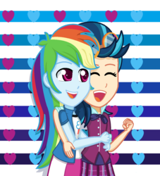 Size: 1024x1126 | Tagged: safe, artist:lovelygirlmusicer, indigo zap, rainbow dash, equestria girls, g4, female, indigodash, lesbian, shipping