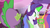 Size: 1280x720 | Tagged: safe, screencap, rarity, spike, dragon, pony, unicorn, g4, inspiration manifestation, my little pony: friendship is magic, corrupted, crazy face, duo, faic, female, inspirarity, inspiration manifestation book, magic, magic aura, mare, open mouth, possessed, saddle bag, spellbook, telekinesis