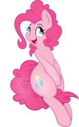 Size: 3721x6000 | Tagged: safe, artist:dfectivedvice, artist:slb94, pinkie pie, earth pony, pony, g4, absurd resolution, cute, female, human shoulders, mare, simple background, solo, tail between legs, transparent background, vector