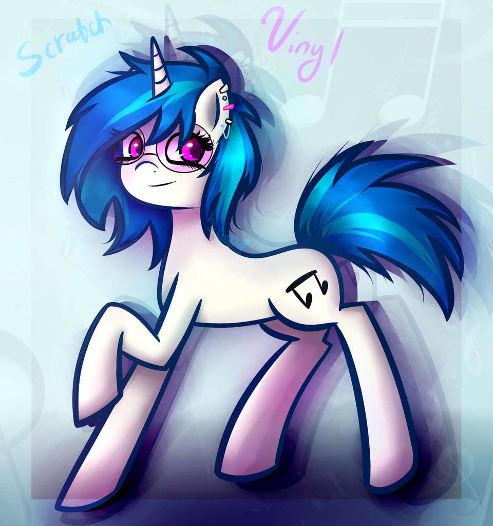 1265888 Safe Artist Katedoof Dj Pon 3 Vinyl Scratch Pony