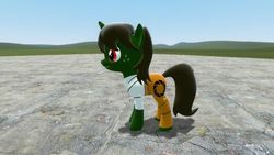 Size: 800x450 | Tagged: safe, artist:raymond, oc, oc only, oc:nahuelina, plant pony, pony, unicorn, 3d, clothes, costume, female, gmod, mare, outfit, plant, portal, portal (valve), solo