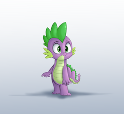 Size: 1685x1542 | Tagged: safe, artist:vanillaghosties, spike, dragon, g4, looking at you, male, solo, standing