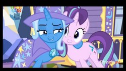 Size: 1920x1080 | Tagged: safe, screencap, starlight glimmer, trixie, pony, g4, to where and back again, tiny pop