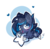 Size: 600x585 | Tagged: safe, artist:ipun, oc, oc only, oc:ebony, pony, unicorn, blushing, heart, heart eyes, open mouth, simple background, smiling, solo, stars, watermark, white background, wingding eyes