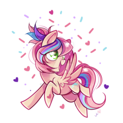 Size: 800x800 | Tagged: safe, artist:ipun, oc, oc only, oc:sweet skies, pegasus, pony, heart eyes, simple background, solo, transparent background, watermark, wingding eyes