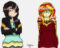 Size: 4167x3321 | Tagged: safe, artist:pencilnotemlp, sunset shimmer, equestria girls, g4, cinder fall, clothes swap, crossover, rwby