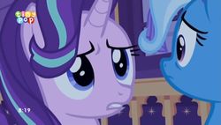 Size: 1143x647 | Tagged: safe, screencap, starlight glimmer, trixie, pony, g4, to where and back again