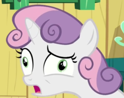 Size: 628x496 | Tagged: safe, screencap, sweetie belle, pony, g4, the fault in our cutie marks, derp, female, solo