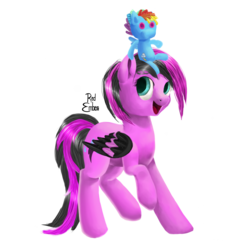 Size: 2000x2000 | Tagged: safe, artist:redember00, rainbow dash, oc, oc:dewdrop flash, pegasus, pony, g4, high res, plushie