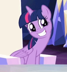 Size: 350x374 | Tagged: safe, screencap, twilight sparkle, alicorn, pony, g4, to where and back again, adorkable, animated, blinking, cropped, cute, dork, eye shimmer, faic, female, gif, loop, reaction image, smiling, solo, twiabetes, twilight sparkle (alicorn)