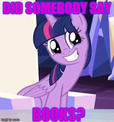 Size: 350x374 | Tagged: safe, edit, edited screencap, screencap, twilight sparkle, alicorn, pony, g4, to where and back again, adorkable, cropped, cute, dork, faic, female, meme, solo, that pony sure does love books, twilight sparkle (alicorn)