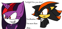 Size: 1266x588 | Tagged: safe, artist:blackmasterelite15, twilight sparkle, anthro, g4, brutalight sparcake, corrupted, crossover, male, shadow the hedgehog, sonic the hedgehog, sonic the hedgehog (series), sonicified
