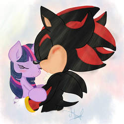 Size: 894x894 | Tagged: safe, artist:katiethecat-1222, artist:shadayloronic, twilight sparkle, alicorn, pony, g4, crossover, male, shadow the hedgehog, sonic the hedgehog, sonic the hedgehog (series), twilight sparkle (alicorn)