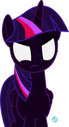 Size: 1500x2730 | Tagged: safe, artist:arifproject, twilight sparkle, alicorn, pony, g4, corrupted, dark, female, folded wings, mare, nightmare twilight, nightmarified, simple background, solo, totally not sonic-related, transparent background, twilight sparkle (alicorn), vector