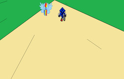 Size: 947x607 | Tagged: safe, artist:tj0001, rainbow dash, g4, crossover, male, sonic the hedgehog, sonic the hedgehog (series)