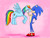 Size: 4000x3000 | Tagged: safe, artist:angela808, rainbow dash, pony, g4, crossover, crossover shipping, interspecies, kissing, male, ship:sonicdash, shipping, sonic the hedgehog, sonic the hedgehog (series), straight