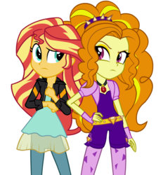 Size: 600x646 | Tagged: dead source, safe, artist:wubcakeva, adagio dazzle, sunset shimmer, equestria girls, g4, my little pony equestria girls: rainbow rocks, clothes, duo